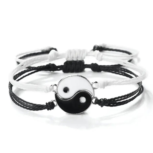 Bracelets Yin-Yang (x2): Harmonie Divine (Corde Tressée)