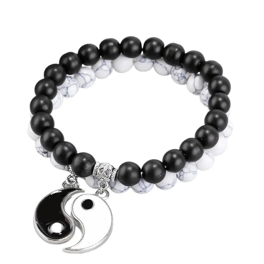 Bracelets Yin-Yang (x2): Harmonie Universelle (Pierres