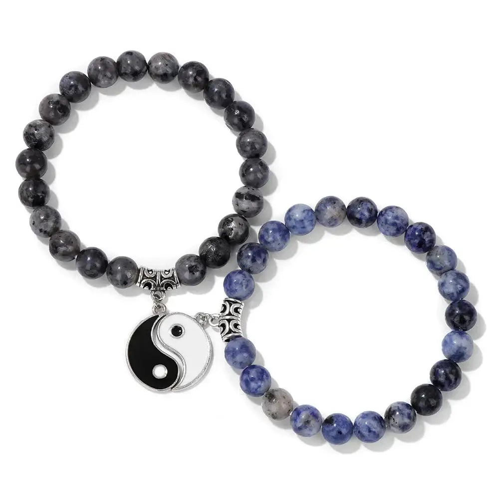 Bracelets Yin-Yang (x2): Harmonie Universelle (Pierres