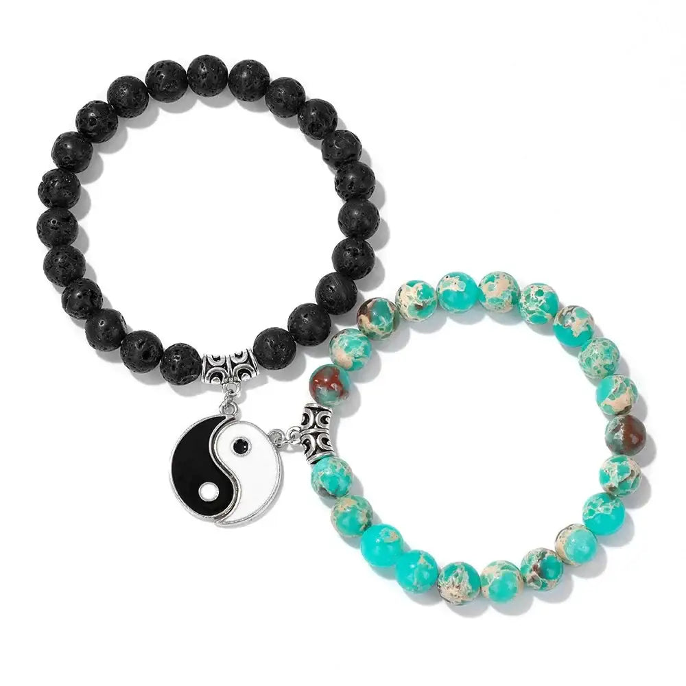 Bracelets Yin-Yang (x2): Harmonie Universelle (Pierres