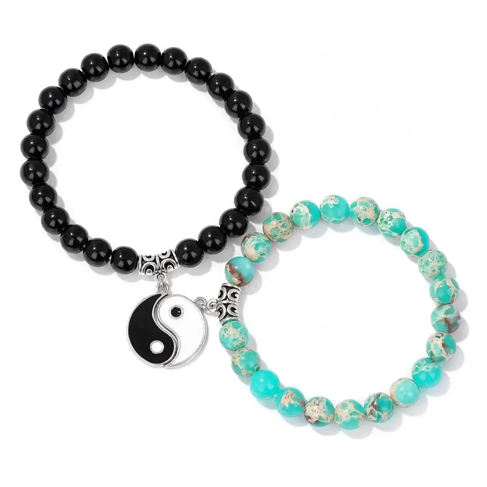 Bracelets Yin-Yang (x2): Harmonie Universelle (Pierres