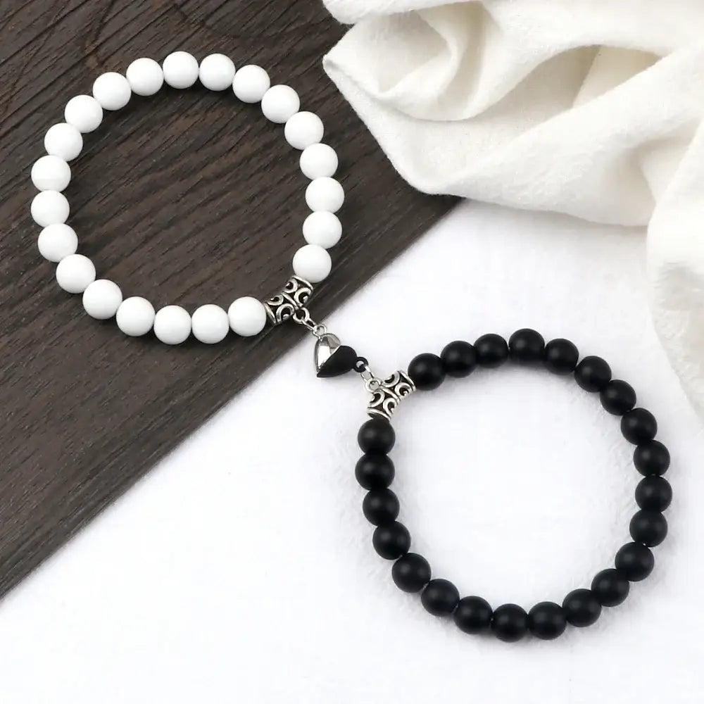 Bracelets Yin-Yang (x2): Lien Magnétique Éternel (Pierres