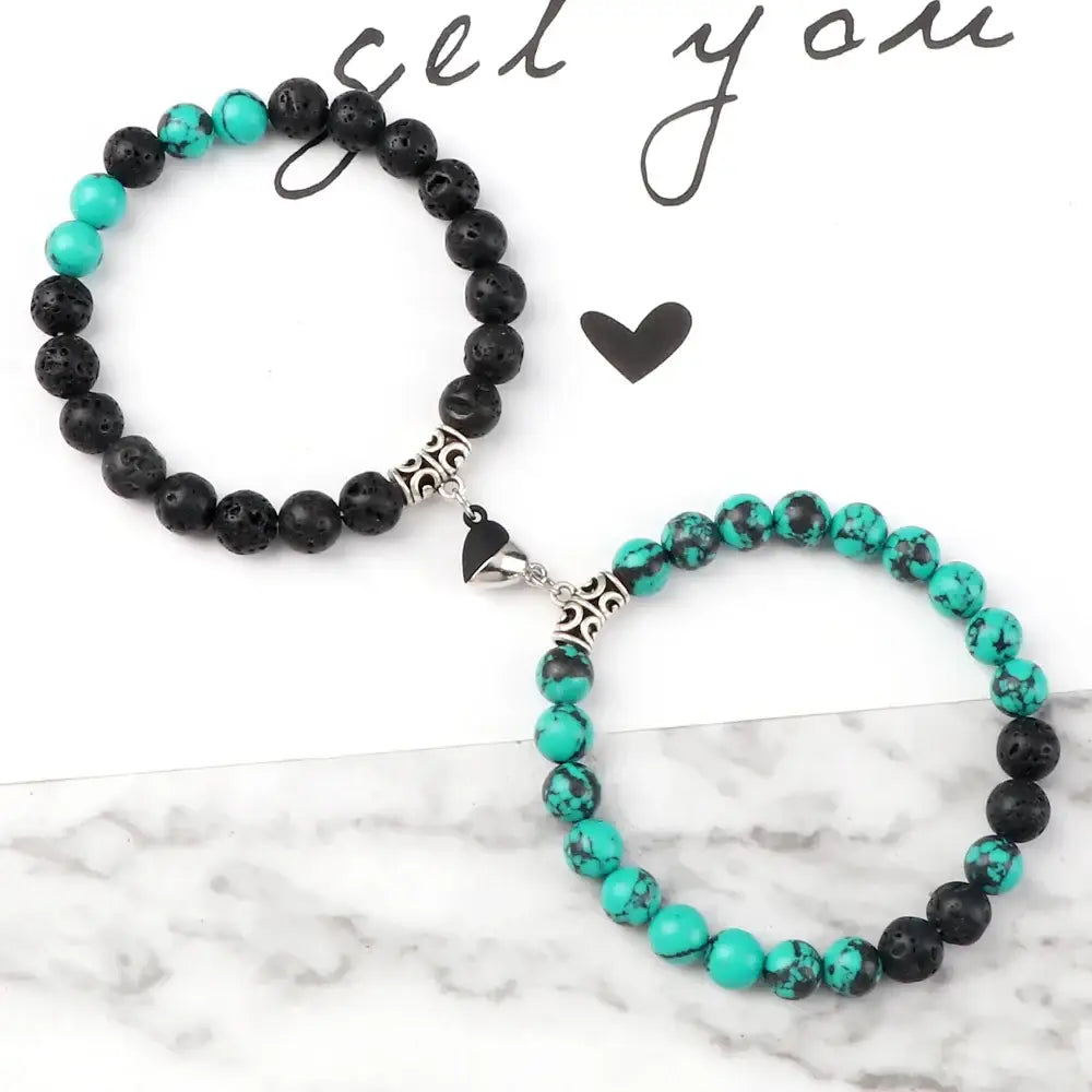 Bracelets Yin-Yang (x2): Lien Magnétique Éternel (Pierres