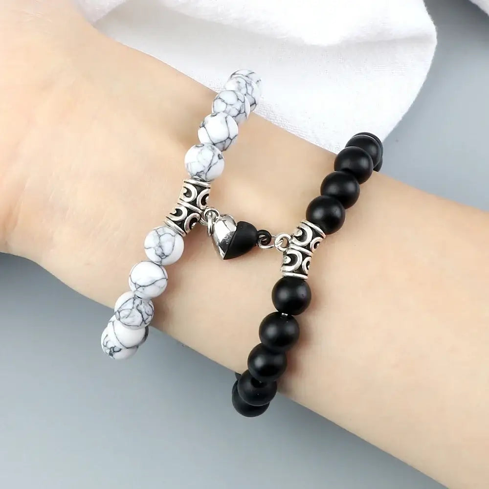 Bracelets Yin-Yang (x2): Lien Magnétique Éternel (Pierres