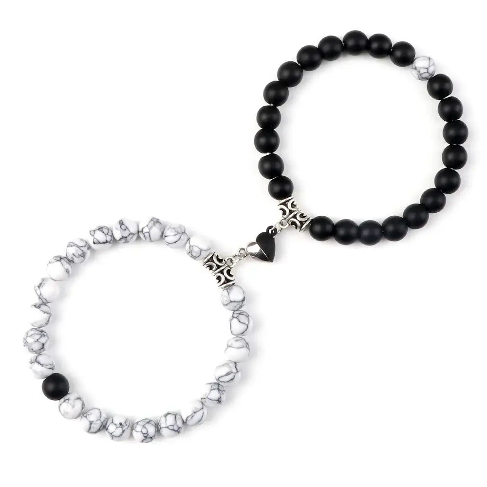 Bracelets Yin-Yang (x2): Lien Magnétique Éternel (Pierres