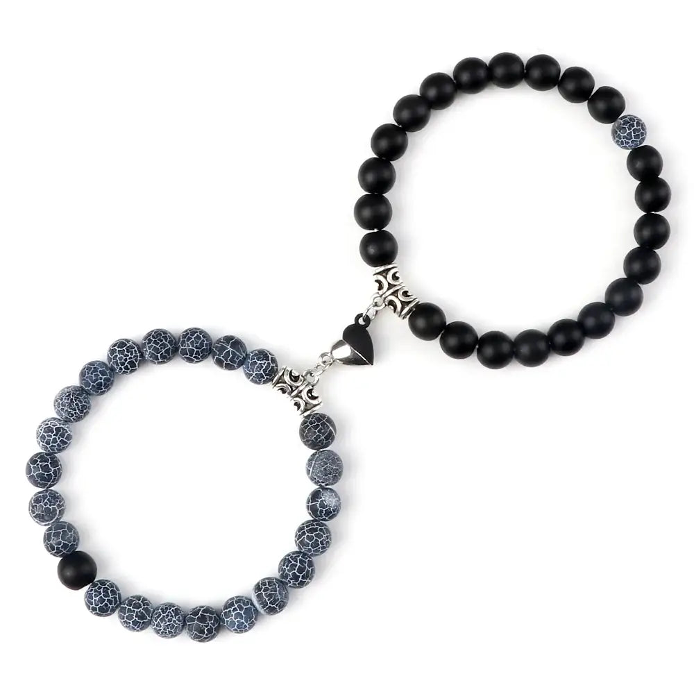 Bracelets Yin-Yang (x2): Lien Magnétique Éternel (Pierres