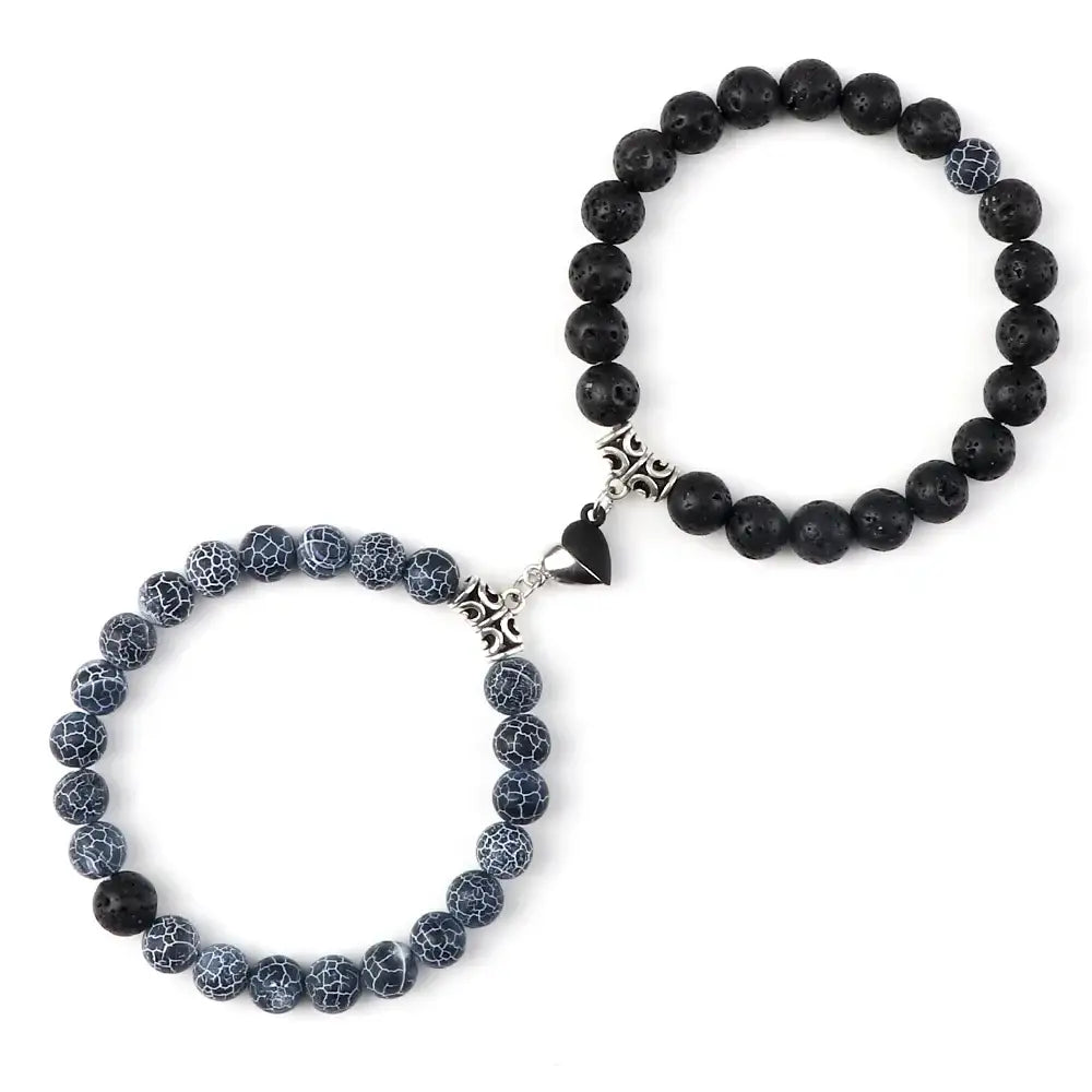 Bracelets Yin-Yang (x2): Lien Magnétique Éternel (Pierres