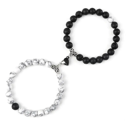 Bracelets Yin-Yang (x2): Lien Magnétique Éternel (Pierres