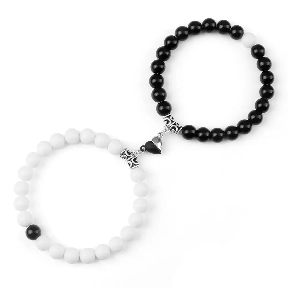 Bracelets Yin-Yang (x2): Lien Magnétique Éternel (Pierres