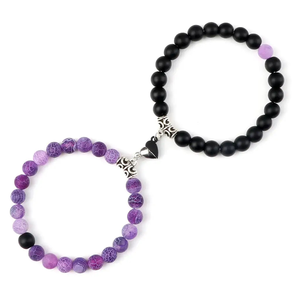 Bracelets Yin-Yang (x2): Lien Magnétique Éternel (Pierres