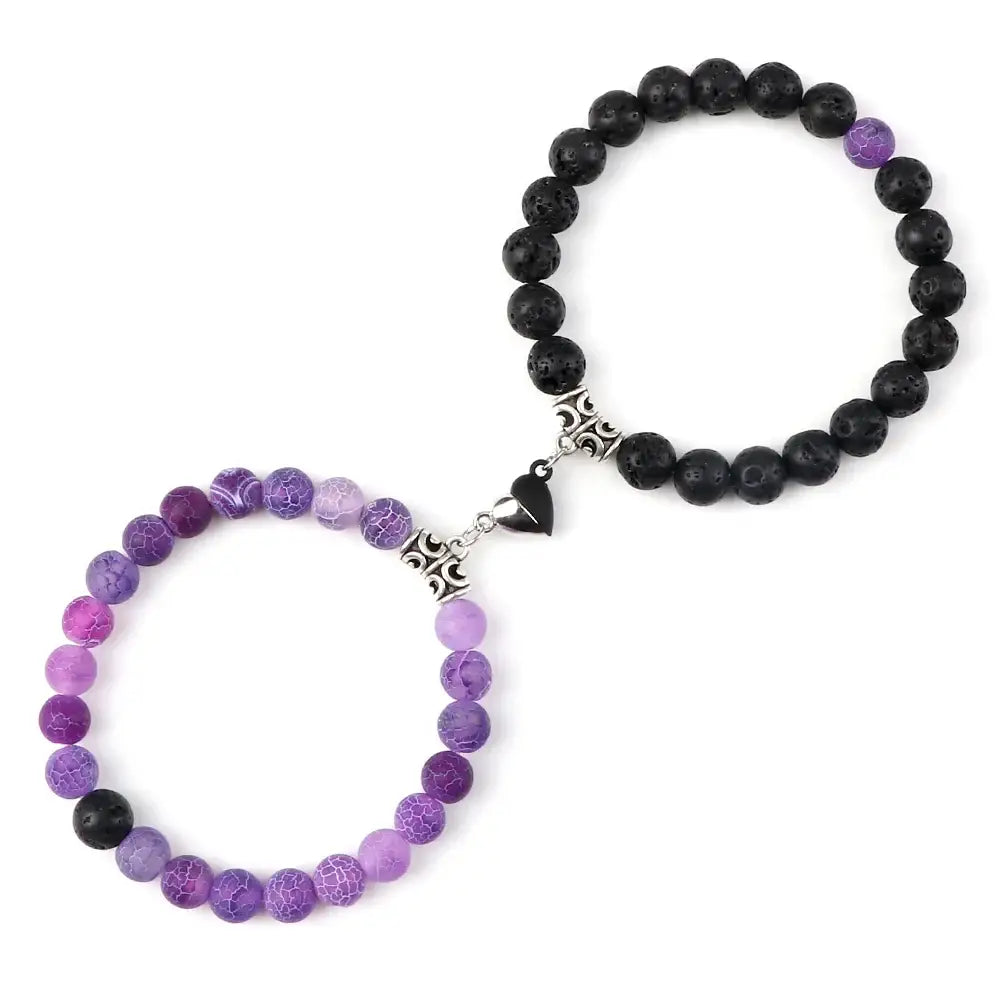 Bracelets Yin-Yang (x2): Lien Magnétique Éternel (Pierres