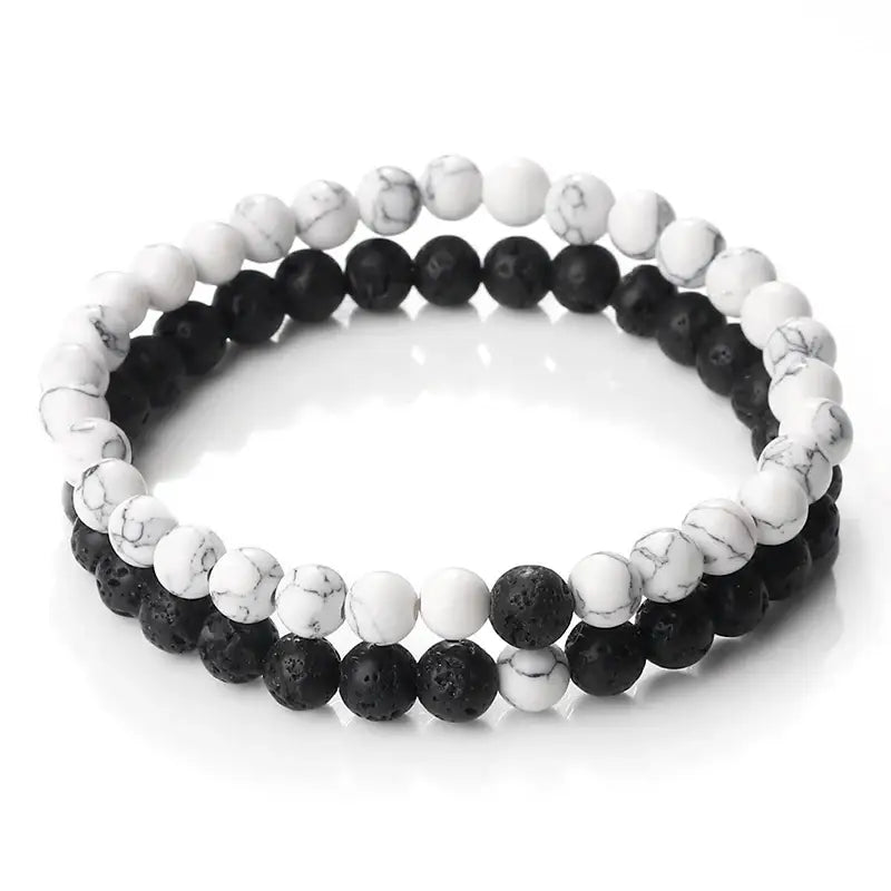 Bracelets Yin-Yang (x2): Sérénité en Duo (Pierres