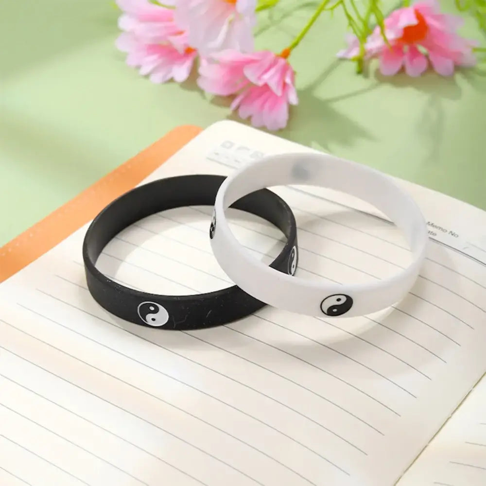 Bracelets Yin-Yang (x2): Simplicité Mystique (Silicone)