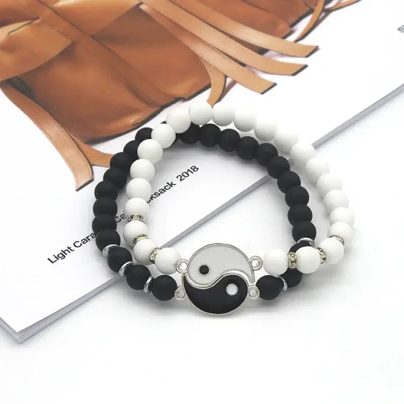 Bracelets Yin-Yang (x2): Union Cosmique (Pierres Naturelles)