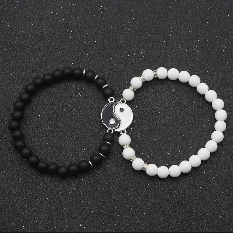 Bracelets Yin-Yang (x2): Union Cosmique (Pierres Naturelles)