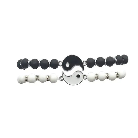 Bracelets Yin-Yang (x2): Union Cosmique (Pierres