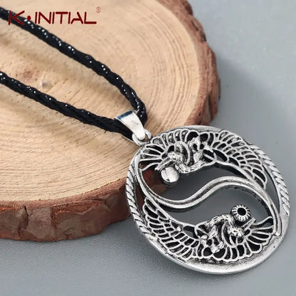 Collier et pendentif Yin-Yang: Dragons d’Éternité (Acier)