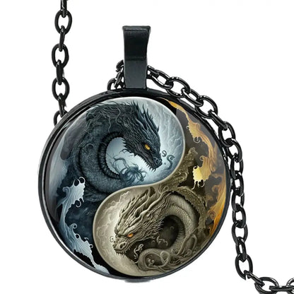 Collier et pendentif Yin-Yang: Dragons de l’Univers