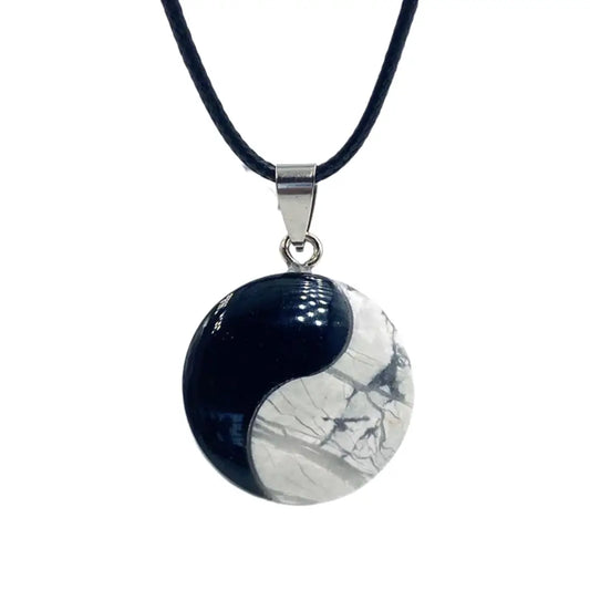 Collier et pendentif Yin-Yang: Dualité Mystique (Pierres