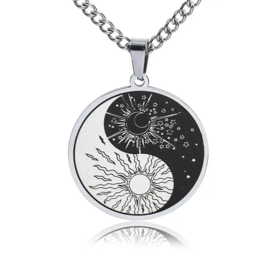 Collier et pendentif Yin-Yang: Éclat Solaire Lunaire