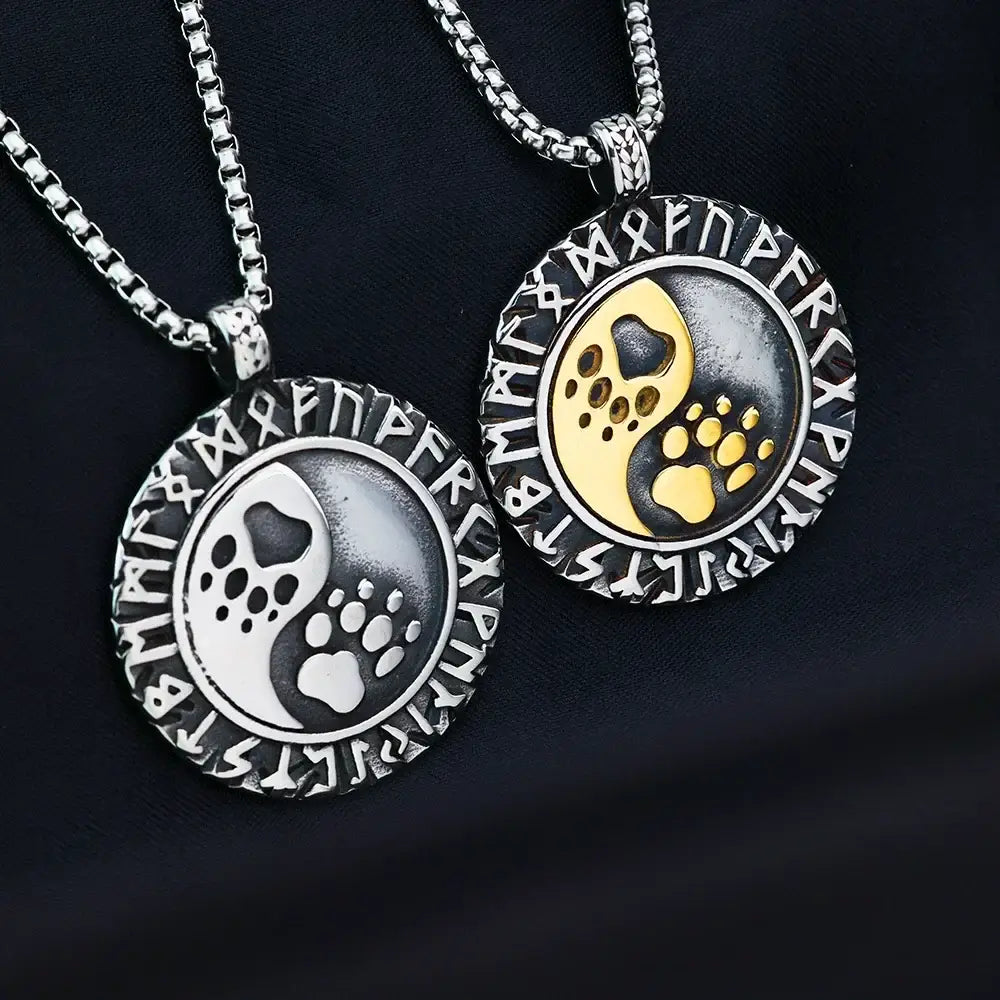 Collier et pendentif Yin-Yang: Empreinte Mystique (Acier