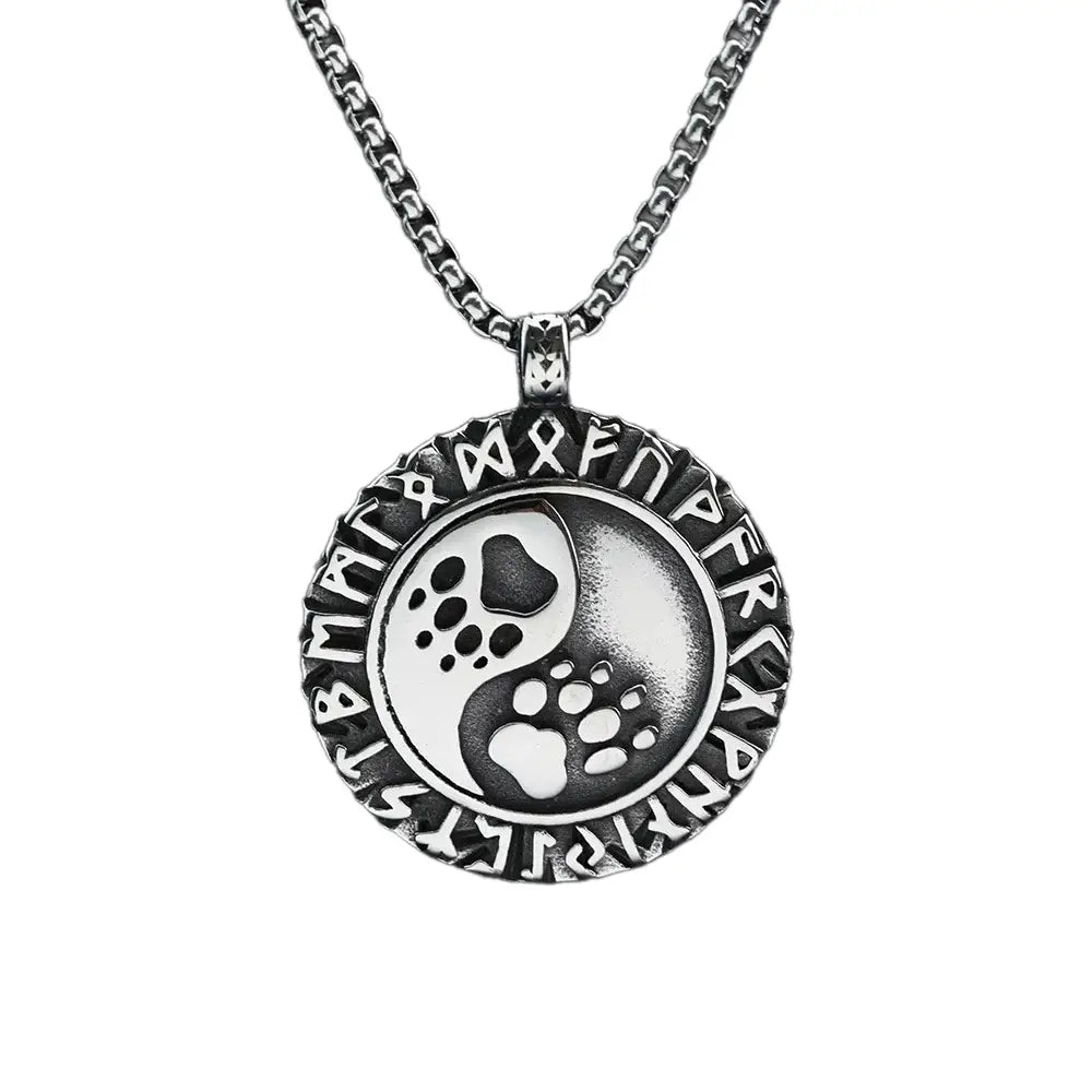 Collier et pendentif Yin-Yang: Empreinte Mystique (Acier