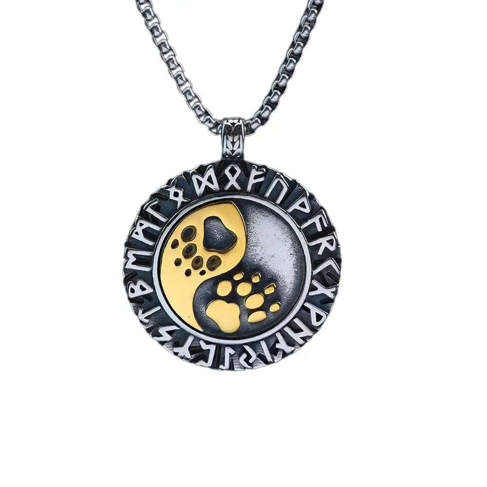 Collier et pendentif Yin-Yang: Empreinte Mystique (Acier