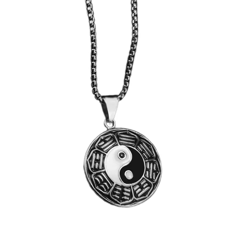 Collier et pendentif Yin-Yang: Énergie Protectrice (Acier