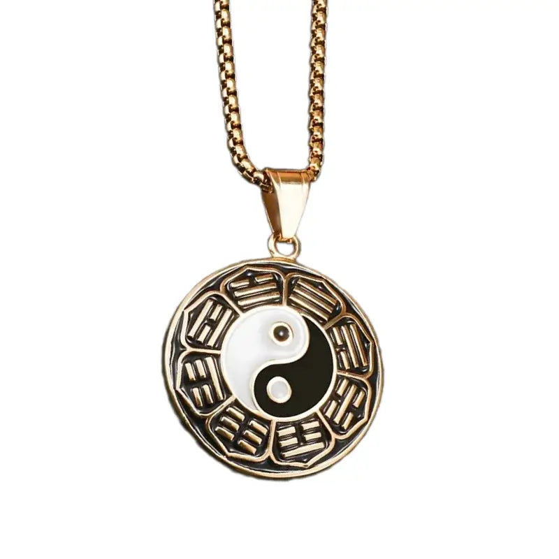 Collier et pendentif Yin-Yang: Énergie Protectrice (Acier