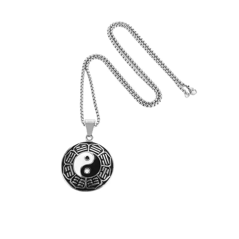 Collier et pendentif Yin-Yang: Équilibre Ultime (Acier