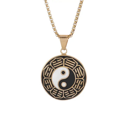 Collier et pendentif Yin-Yang: Équilibre Ultime (Acier