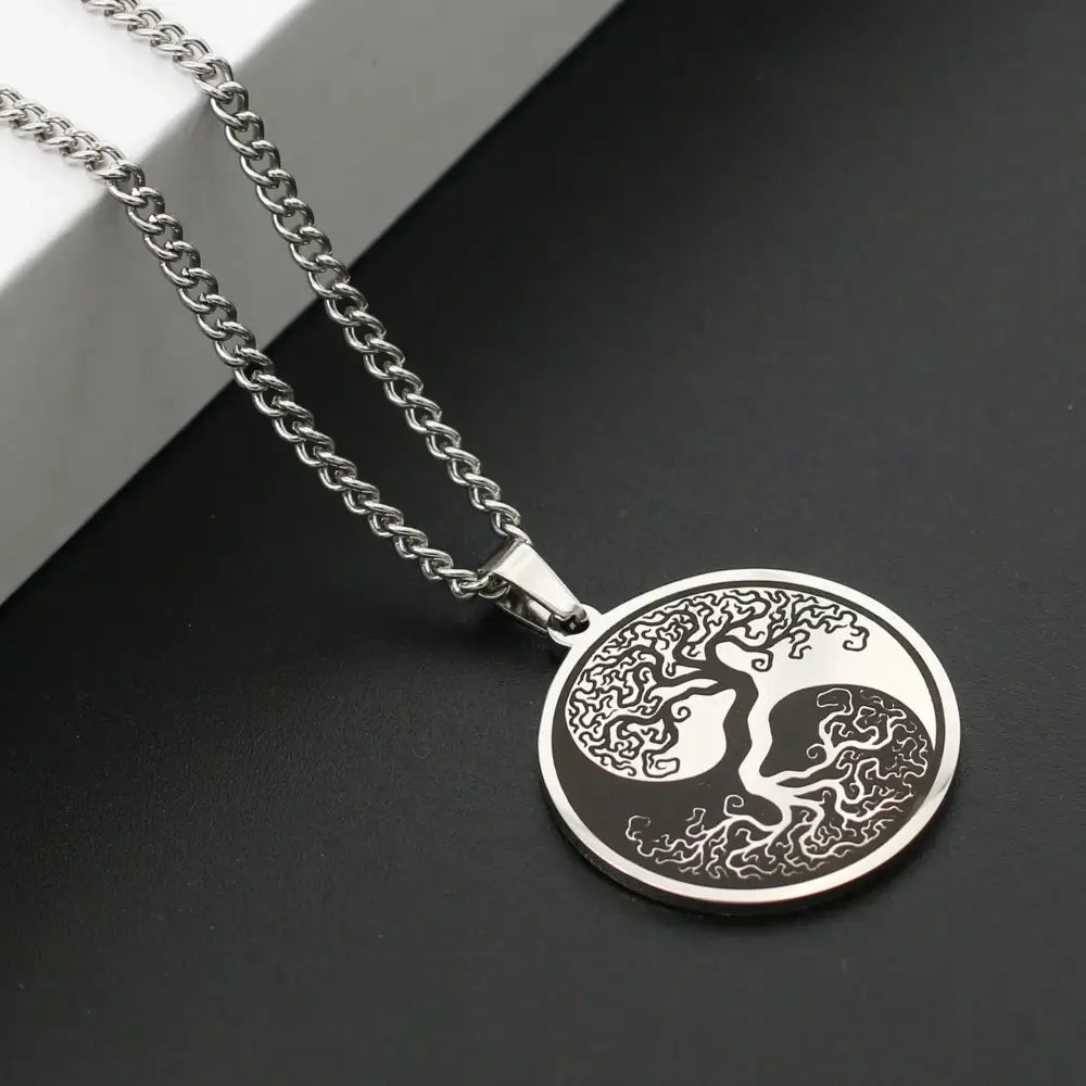 Collier et pendentif Yin-Yang: Éveil de l’Arbre Vie