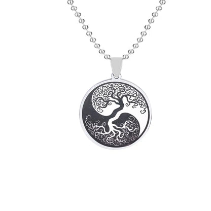 Collier et pendentif Yin-Yang: Éveil de l’Arbre Vie