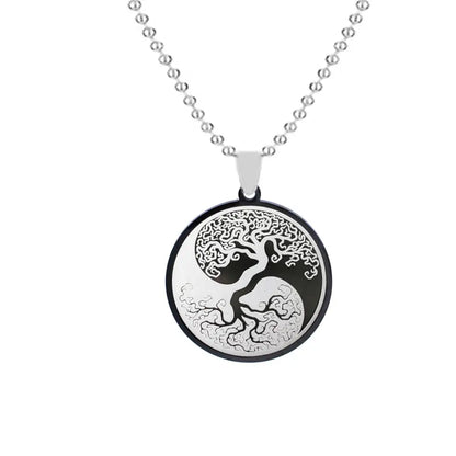 Collier et pendentif Yin-Yang: Éveil de l’Arbre Vie