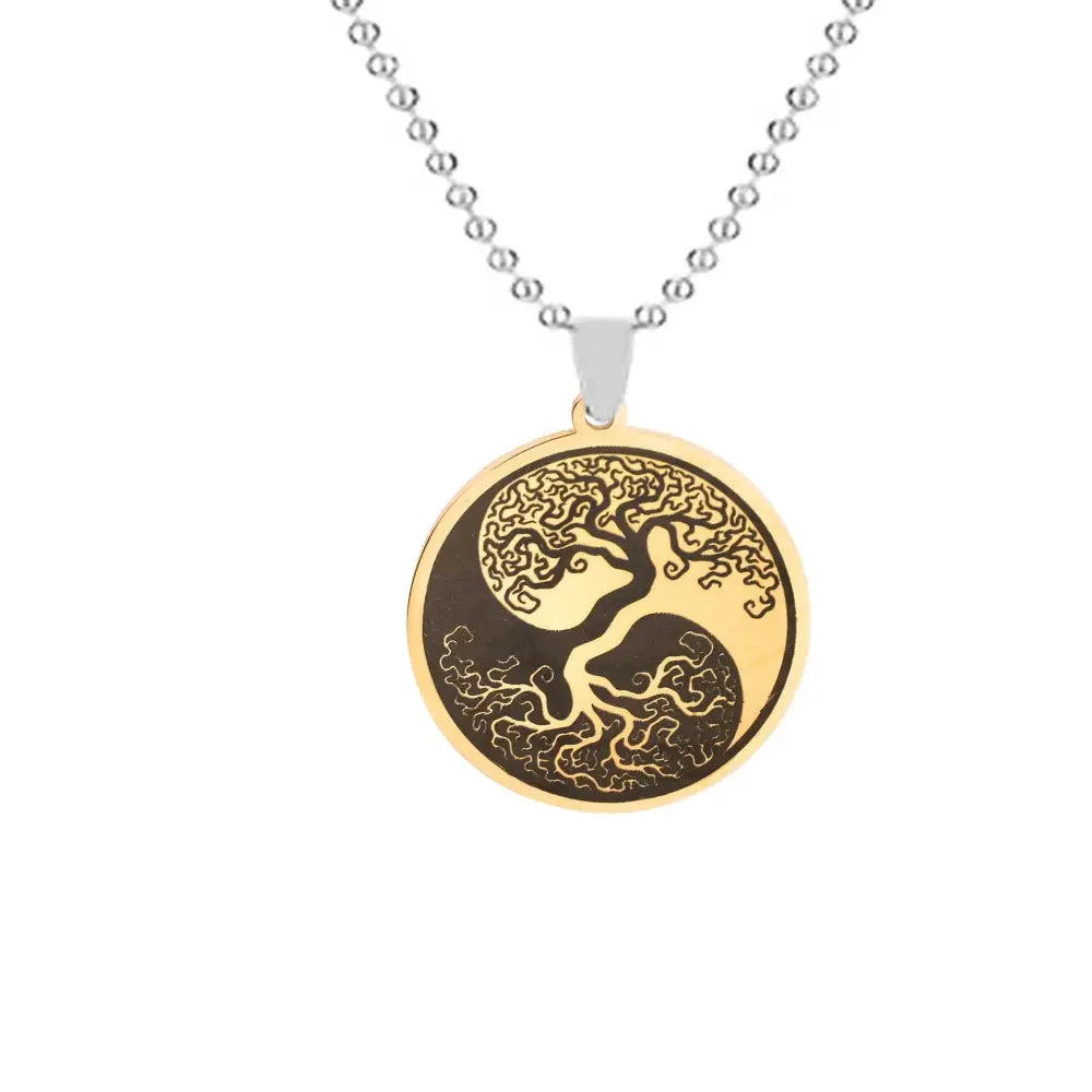 Collier et pendentif Yin-Yang: Éveil de l’Arbre Vie