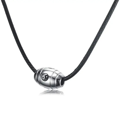 Collier et pendentif Yin-Yang: Force Discrète (Acier