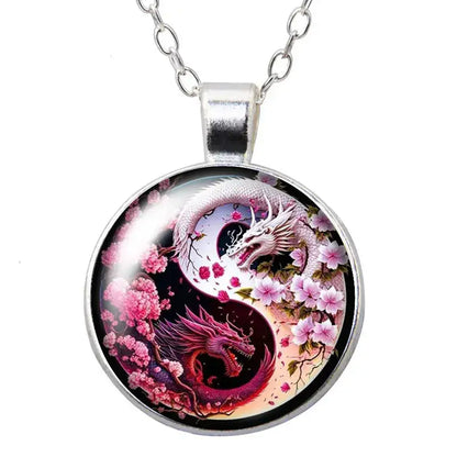 Collier et pendentif Yin-Yang: Harmonie Cosmique (Acier)