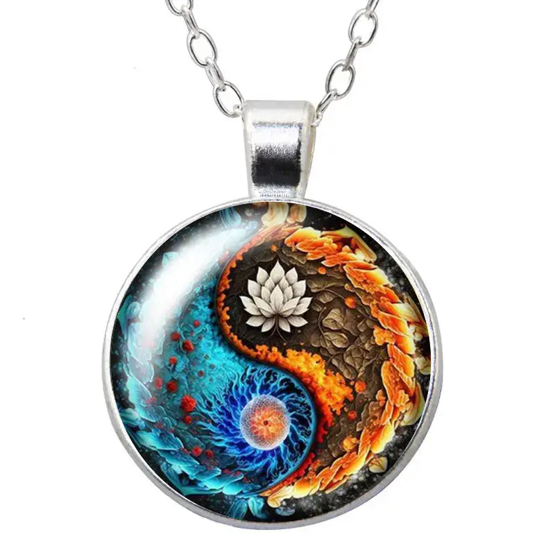 Collier et pendentif Yin-Yang: Harmonie Cosmique (Acier)