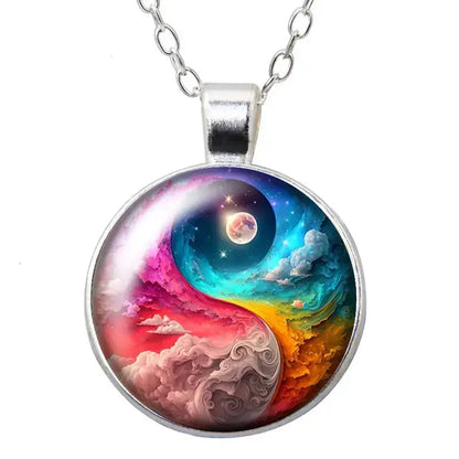 Collier et pendentif Yin-Yang: Harmonie Cosmique (Acier)