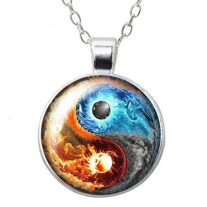 Collier et pendentif Yin-Yang: Harmonie Cosmique (Acier)