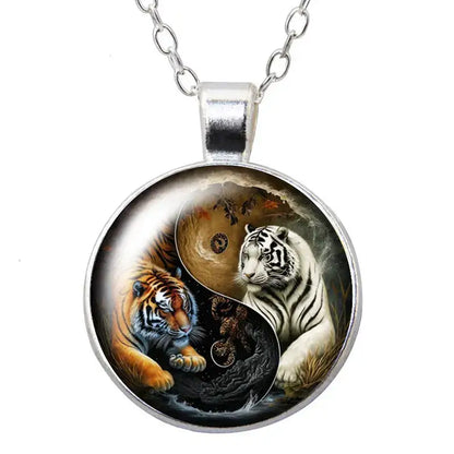 Collier et pendentif Yin-Yang: Harmonie Cosmique (Acier)