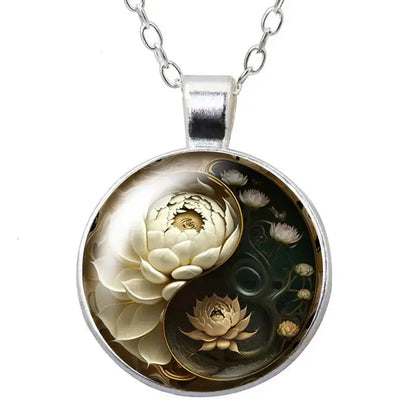 Collier et pendentif Yin-Yang: Harmonie Cosmique (Acier)