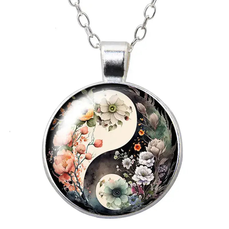 Collier et pendentif Yin-Yang: Harmonie Cosmique (Acier)