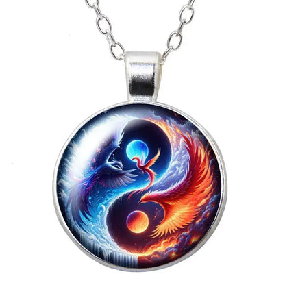 Collier et pendentif Yin-Yang: Harmonie Cosmique (Acier)