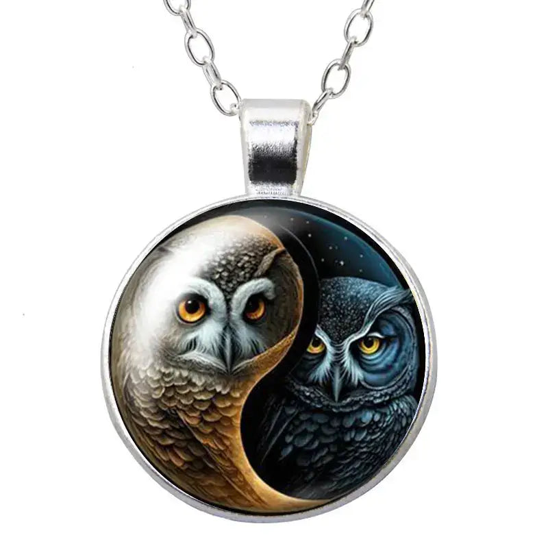 Collier et pendentif Yin-Yang: Harmonie Cosmique (Acier)