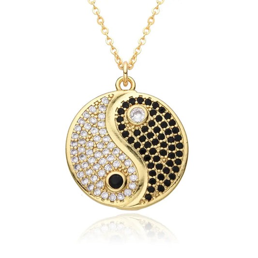 Collier et pendentif Yin-Yang: Harmonie Éclatante (Acier)