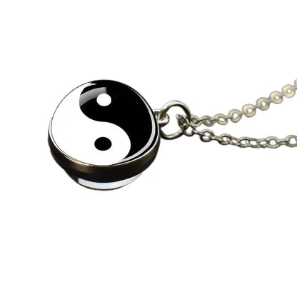 Collier et pendentif Yin-Yang: Harmonie Éternelle (Acier)