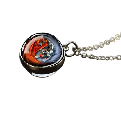 Collier et pendentif Yin-Yang: Harmonie Éternelle (Acier)