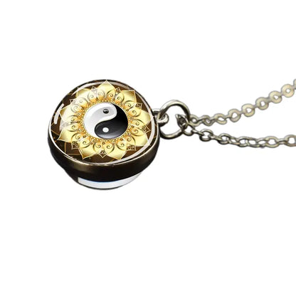 Collier et pendentif Yin-Yang: Harmonie Éternelle (Acier)