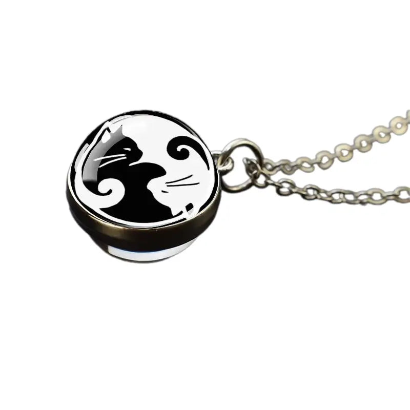 Collier et pendentif Yin-Yang: Harmonie Éternelle (Acier)